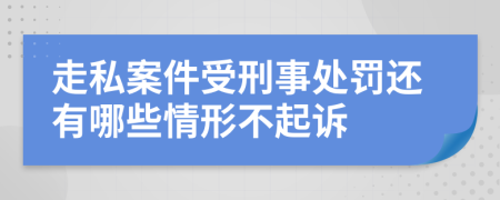 走私案件受刑事处罚还有哪些情形不起诉