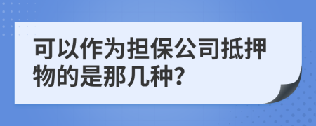 可以作为担保公司抵押物的是那几种？