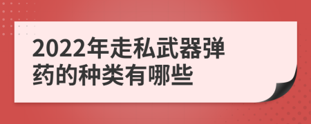 2022年走私武器弹药的种类有哪些