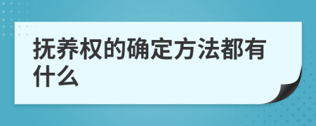 抚养权的确定方法都有什么