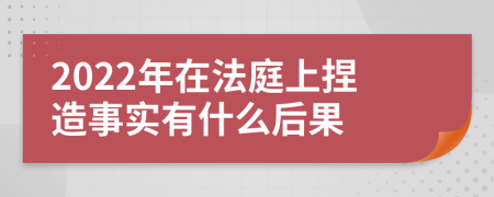 2022年在法庭上捏造事实有什么后果