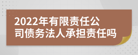 2022年有限责任公司债务法人承担责任吗