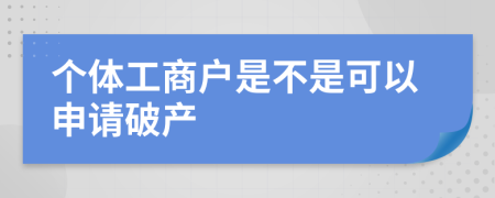 个体工商户是不是可以申请破产