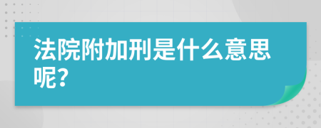 法院附加刑是什么意思呢？