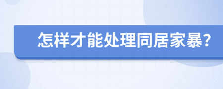 怎样才能处理同居家暴？