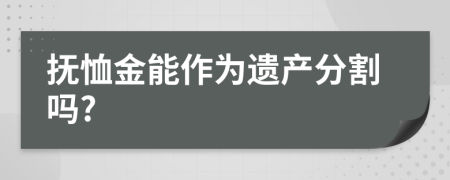 抚恤金能作为遗产分割吗?