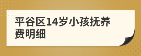 平谷区14岁小孩抚养费明细