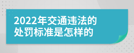 2022年交通违法的处罚标准是怎样的