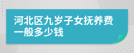 河北区九岁子女抚养费一般多少钱