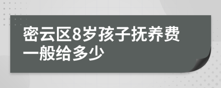 密云区8岁孩子抚养费一般给多少