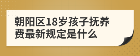朝阳区18岁孩子抚养费最新规定是什么