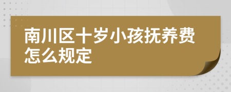 南川区十岁小孩抚养费怎么规定