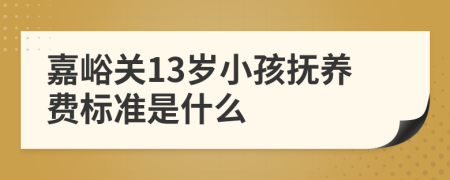 嘉峪关13岁小孩抚养费标准是什么