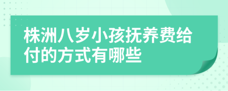 株洲八岁小孩抚养费给付的方式有哪些