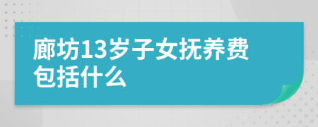 廊坊13岁子女抚养费包括什么