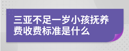 三亚不足一岁小孩抚养费收费标准是什么