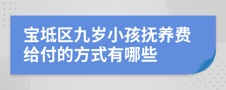 宝坻区九岁小孩抚养费给付的方式有哪些