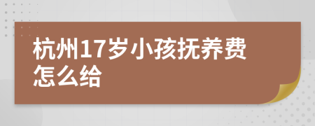 杭州17岁小孩抚养费怎么给