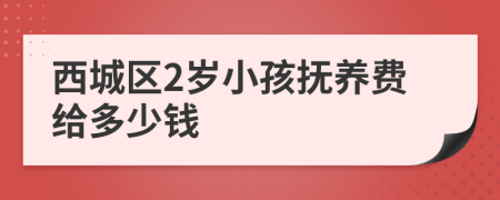 西城区2岁小孩抚养费给多少钱