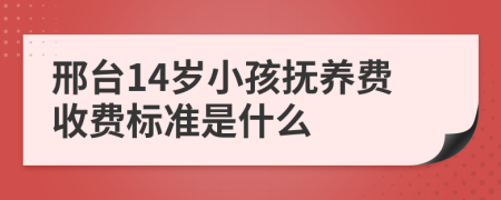 邢台14岁小孩抚养费收费标准是什么