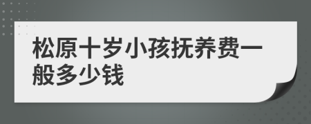 松原十岁小孩抚养费一般多少钱