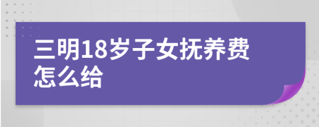 三明18岁子女抚养费怎么给