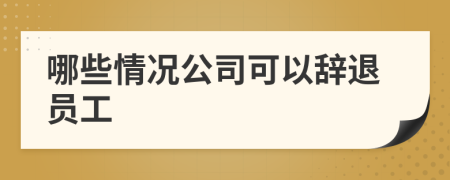 哪些情况公司可以辞退员工