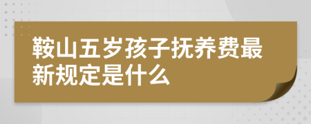鞍山五岁孩子抚养费最新规定是什么