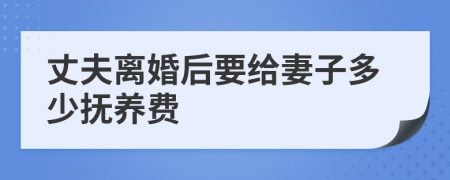 丈夫离婚后要给妻子多少抚养费