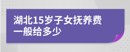 湖北15岁子女抚养费一般给多少