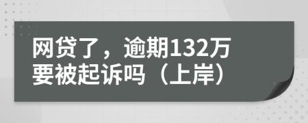 网贷了，逾期132万要被起诉吗（上岸）