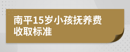 南平15岁小孩抚养费收取标准