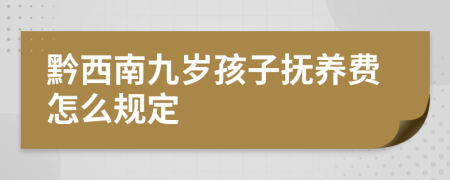黔西南九岁孩子抚养费怎么规定