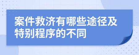 案件救济有哪些途径及特别程序的不同