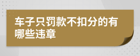 车子只罚款不扣分的有哪些违章