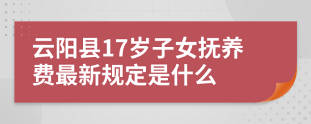 云阳县17岁子女抚养费最新规定是什么