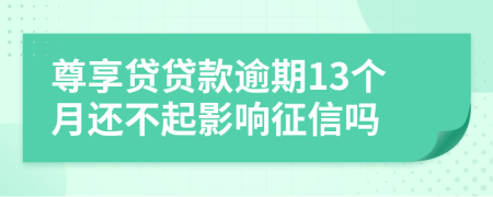尊享贷贷款逾期13个月还不起影响征信吗
