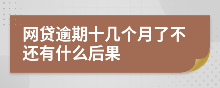 网贷逾期十几个月了不还有什么后果