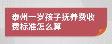 泰州一岁孩子抚养费收费标准怎么算