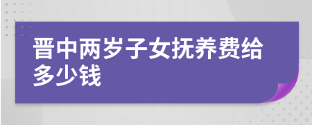 晋中两岁子女抚养费给多少钱