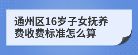 通州区16岁子女抚养费收费标准怎么算