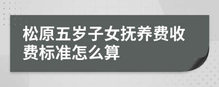 松原五岁子女抚养费收费标准怎么算