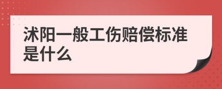 沭阳一般工伤赔偿标准是什么