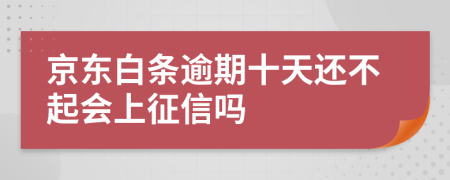 京东白条逾期十天还不起会上征信吗