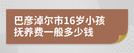 巴彦淖尔市16岁小孩抚养费一般多少钱