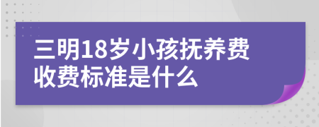 三明18岁小孩抚养费收费标准是什么