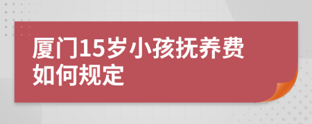 厦门15岁小孩抚养费如何规定