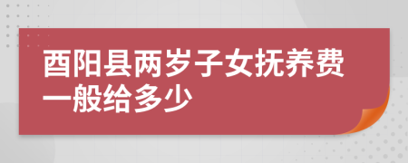 酉阳县两岁子女抚养费一般给多少