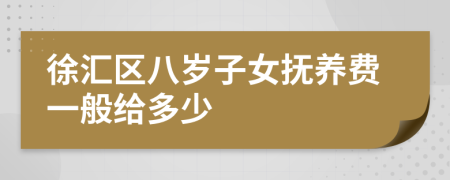 徐汇区八岁子女抚养费一般给多少