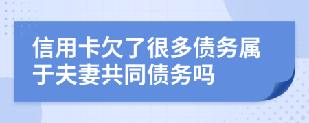 信用卡欠了很多债务属于夫妻共同债务吗